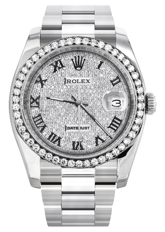 116200 | Rolex Datejust Watch | 36Mm | Diamond Roman Dial | Oyster Band