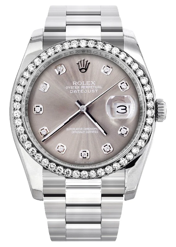 116200 | Rolex Datejust Watch | 36Mm | Gray Dial | Oyster Band