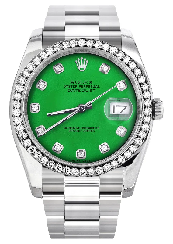 116200 | Rolex Datejust Watch | 36Mm | Green Dial | Oyster Band