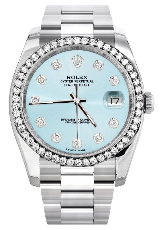 116200 | Rolex Datejust Watch | 36Mm | Light Blue Dial | Oyster Band