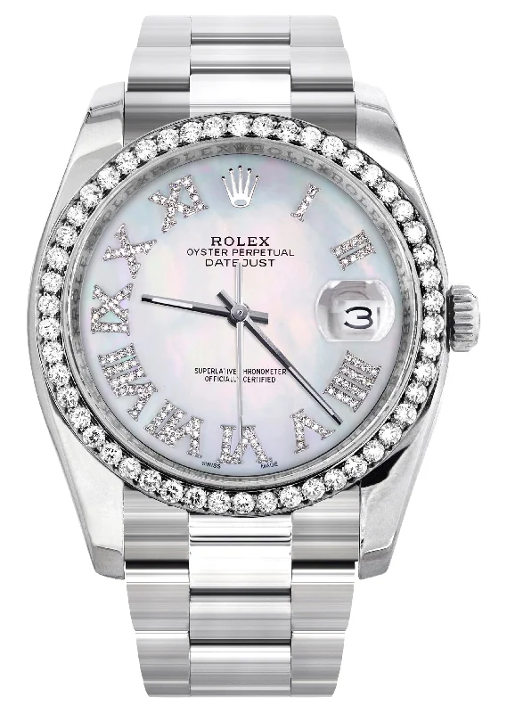 116200 | Rolex Datejust Watch | 36Mm | Mother Of Pearl Roman Dial | Oyster Band