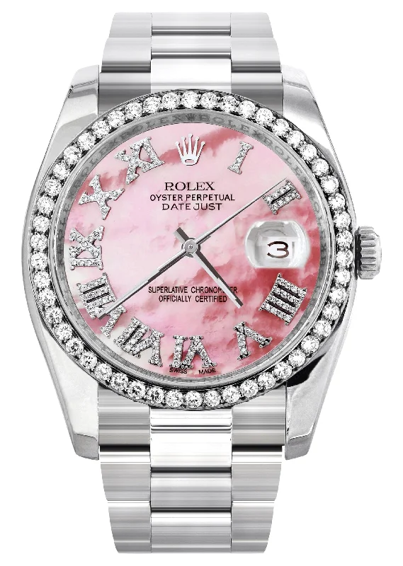 116200 | Rolex Datejust Watch | 36Mm | Pink Mother Of Pearl Roman Dial | Oyster Band