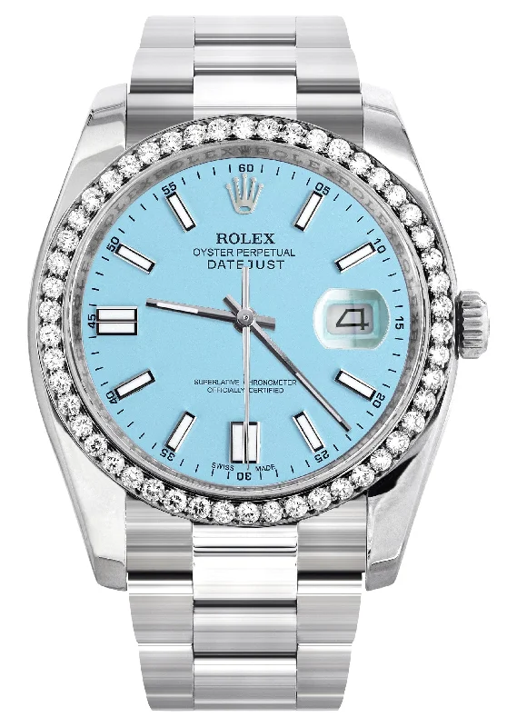 116200 | Rolex Datejust Watch | 36Mm | Tiffany Blue Roman Dial | Oyster Band