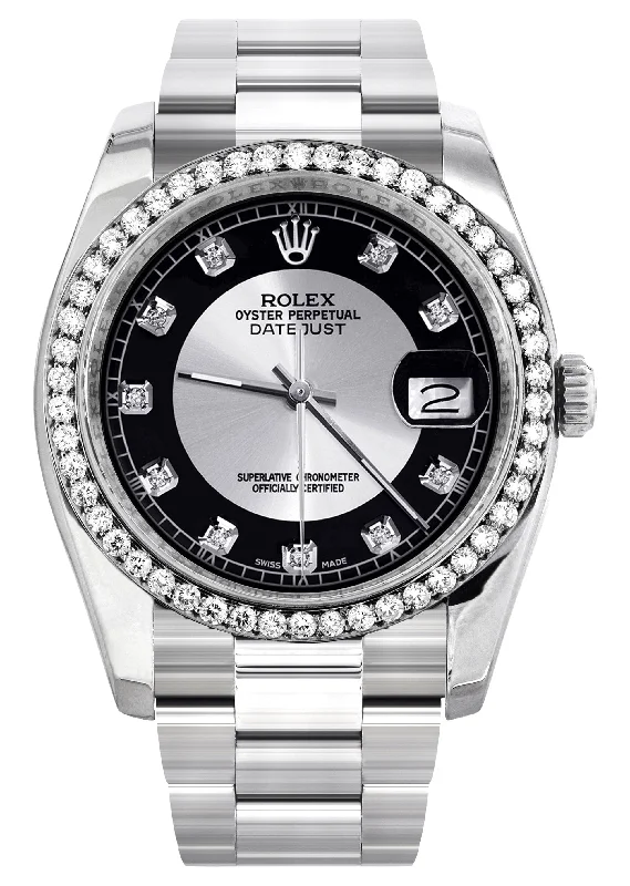 116200 | Rolex Datejust Watch | 36Mm | Tuxedo Dial | Oyster Band