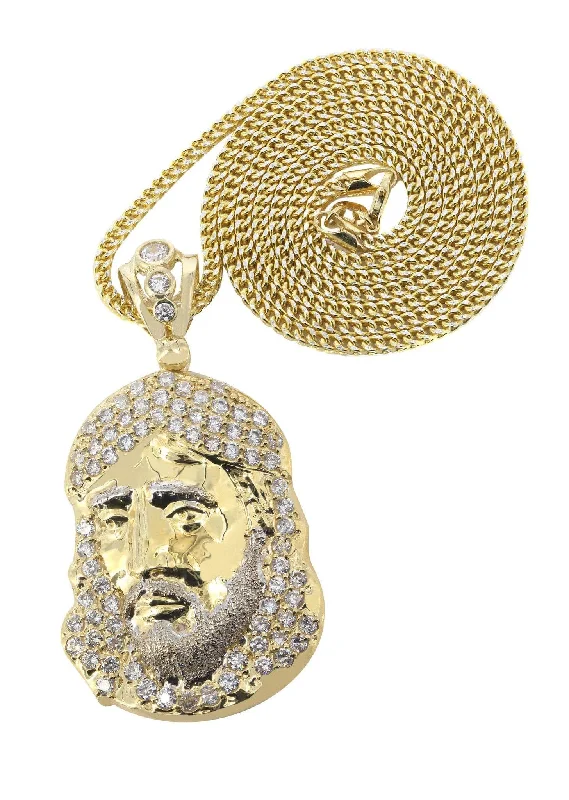 10K Yellow Gold Jesus Piece Chain | Appx. 18.7 Grams