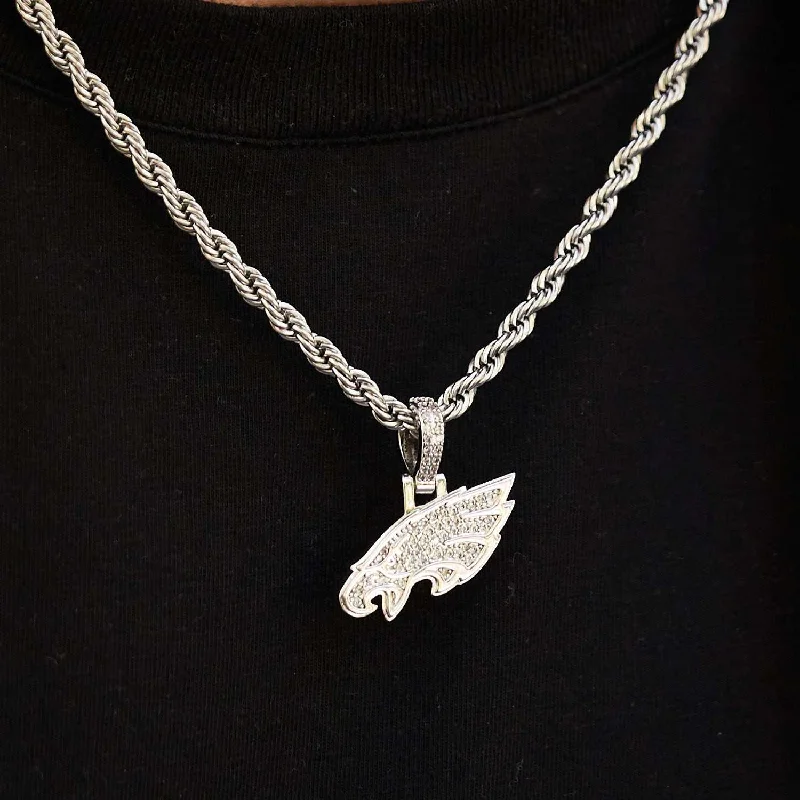 Philadelphia Eagles Micro Logo Pendant - White Gold