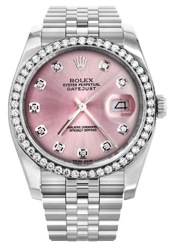 116200 | Hidden Clasp | Rolex Datejust Watch | 36Mm | Pink Dial | Jubilee Band