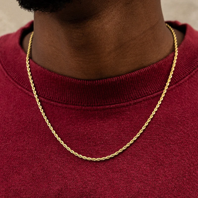 Rope Chain in Yellow Gold - 2mm