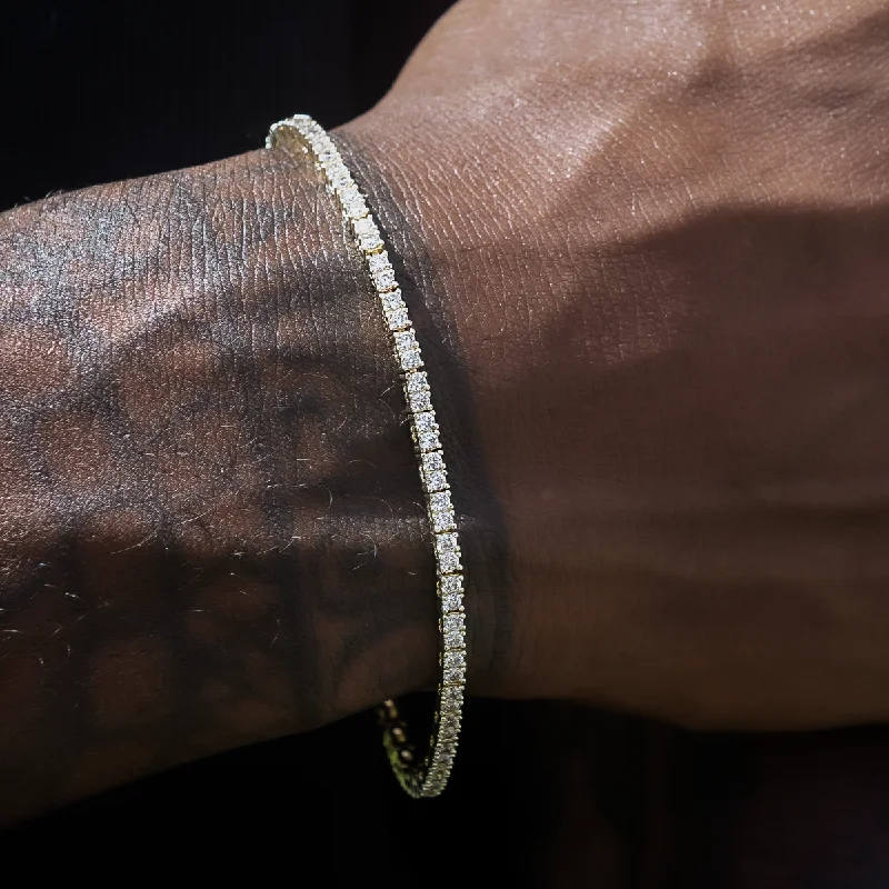 Diamond Tennis Bracelet in Yellow Gold- 2mm