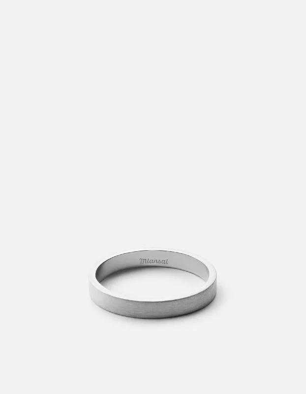 3mm Silver Band, Matte Sterling Silver