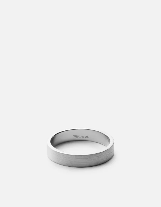 4mm Silver Band, Matte Silver