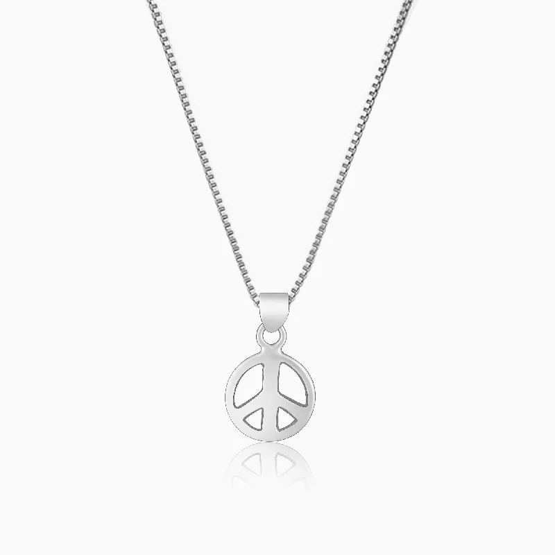 Silver Heavenly Peace Pendant With Box Chain For Him