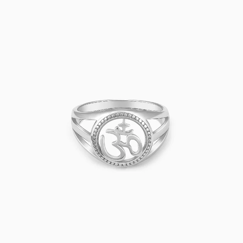 Silver Om Vibe Ring For Him