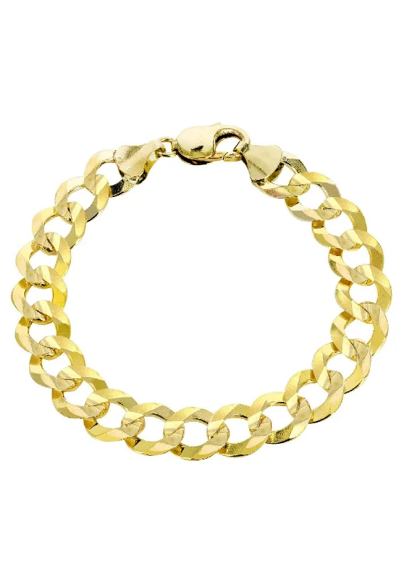 14K Gold Bracelet Solid Cuban Curb Link