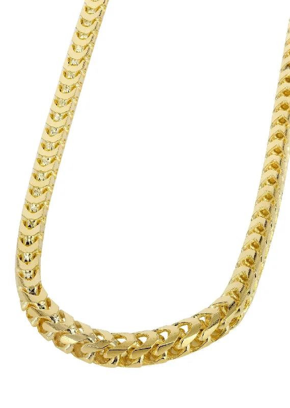 14K Gold Chain - Mens Solid Franco Chain