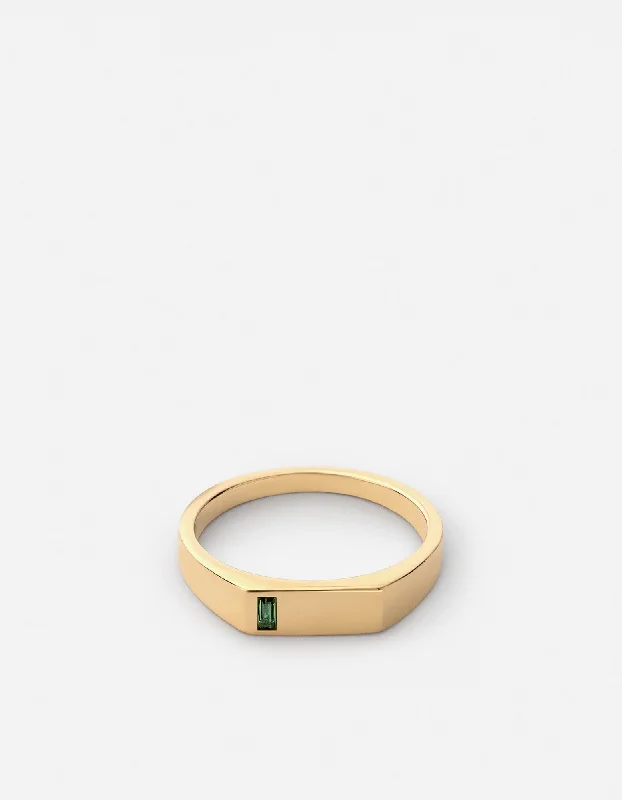 Valor Quartz Signet Ring, Gold Vermeil