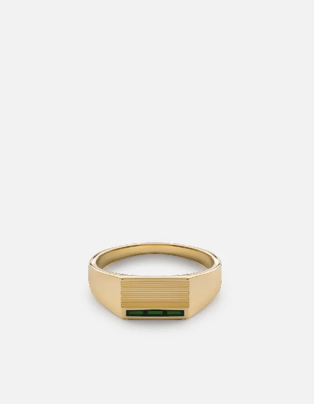 Vault Ring, Gold Vermeil/Green