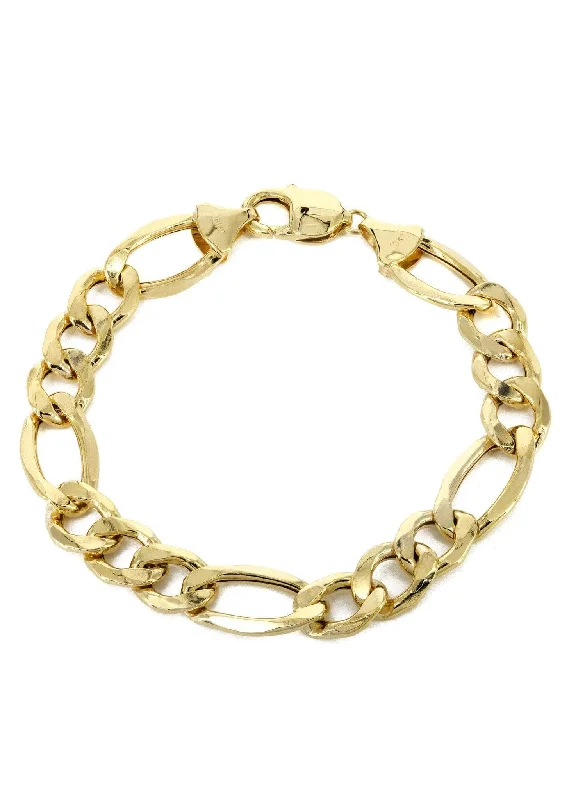 10K Gold Bracelet Solid Figaro For Women