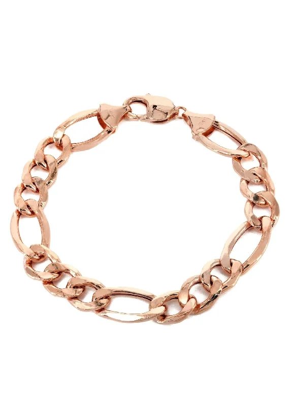 14K Rose Gold Bracelet Hollow Figaro For Women