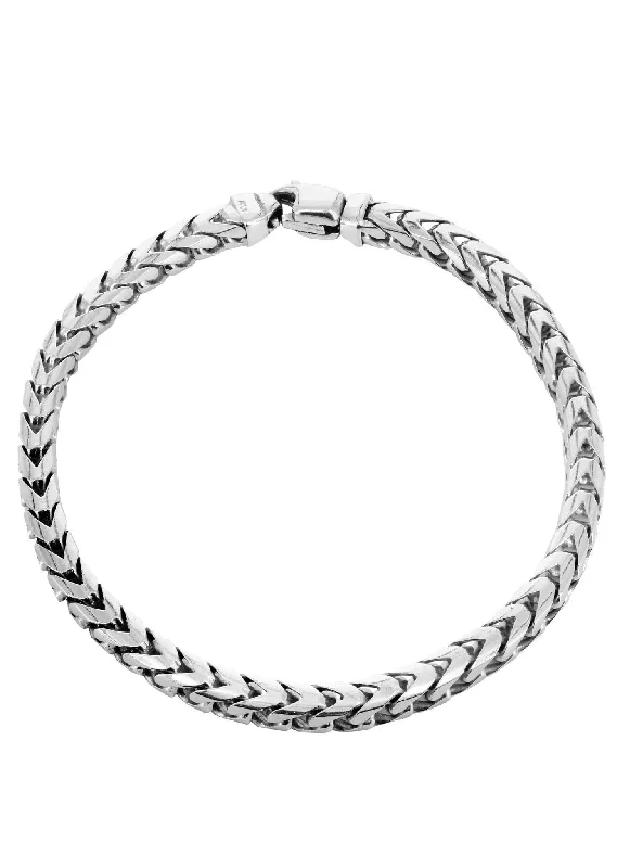 14K White Gold Bracelet Solid Franco For Women