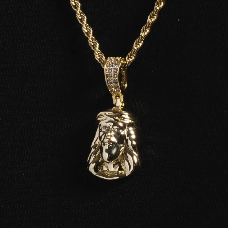 Solid Gold Micro Jesus Pendant