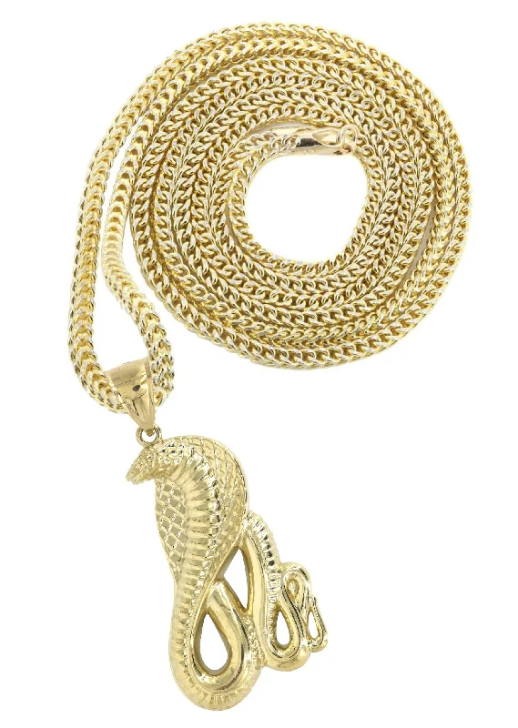 10K Yellow Gold Cobra Necklace | Appx. 21.7 Grams