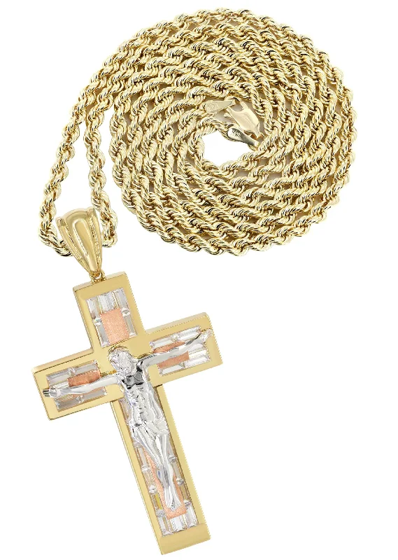 10K Yellow Gold Cross /Crucifix Necklace | Appx. 47 Grams