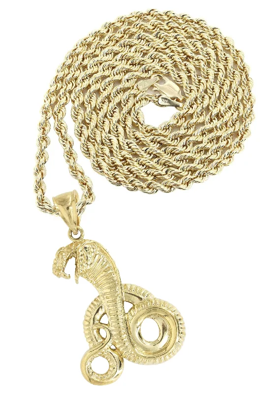 10K Yellow Gold Cobra Necklace | Appx. 18.1 Grams