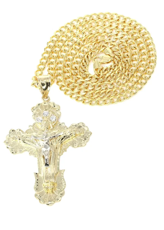 10K Yellow Gold Cross /Crucifix Necklace | Appx. 24.6 Grams