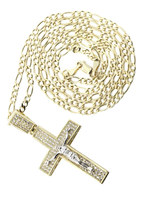 10K Yellow Gold Cross /Crucifix Necklace | Appx. 9.8 Grams