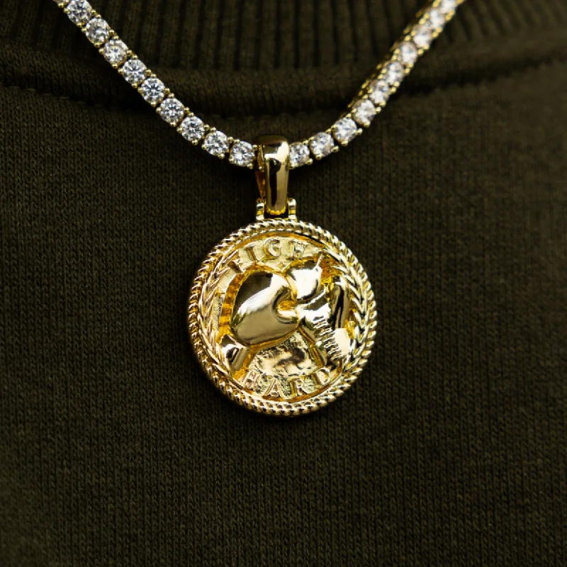 Fight Hard Coin Pendant