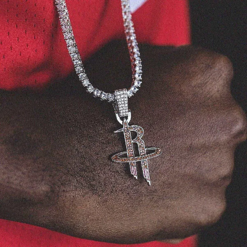 Houston Rockets Pendant in White Gold