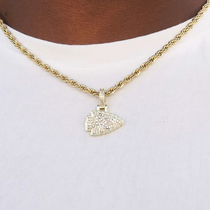 Kansas City Chiefs Micro Logo Pendant - Yellow Gold