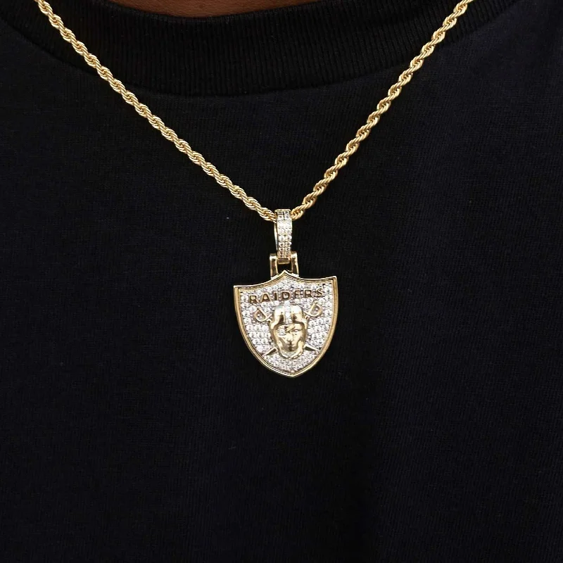 Las Vegas Raiders Micro Logo Pendant - Yellow Gold