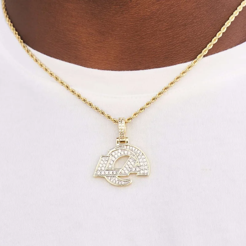 Los Angeles Rams Micro Logo Pendant - Yellow Gold