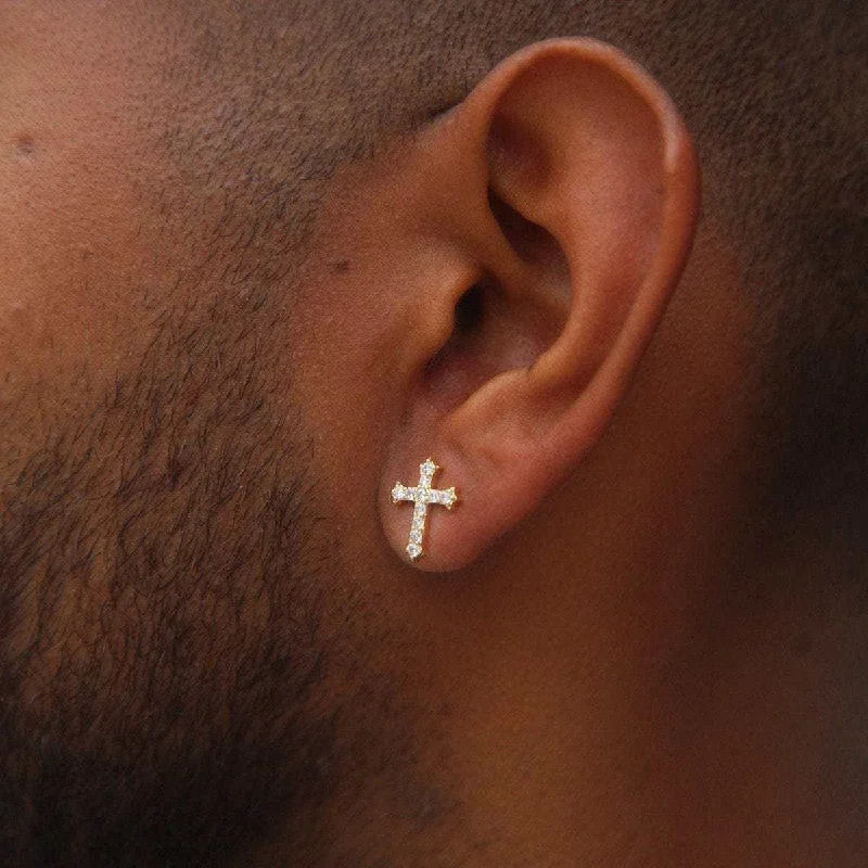 Micro Cross Stud Earrings