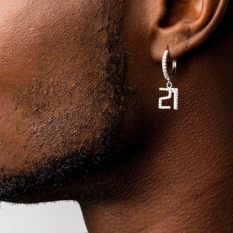 Pave Custom Numbers Earrings