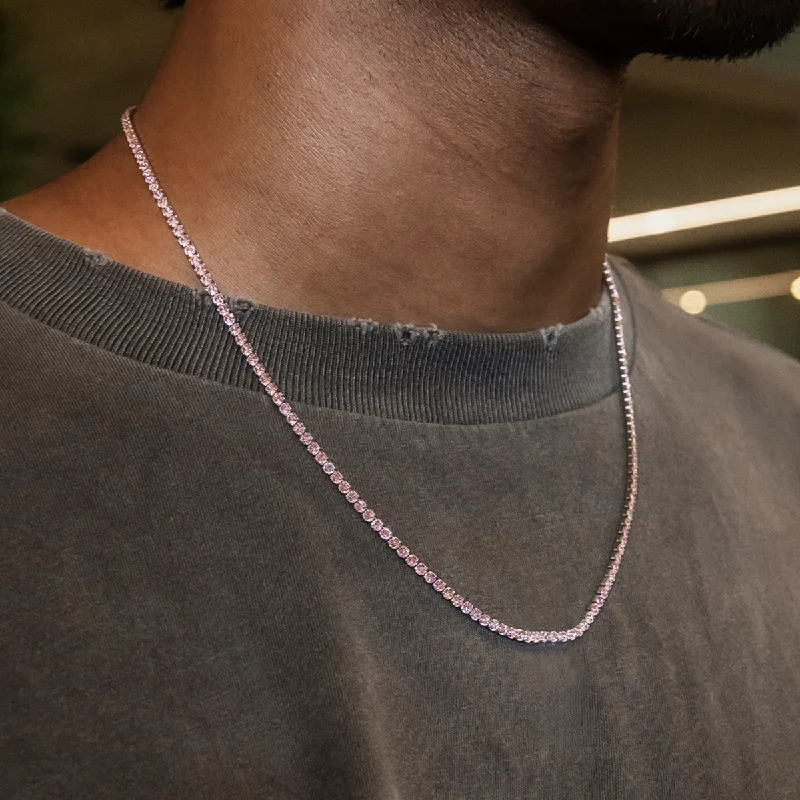 Pink Diamond Micro Tennis Chain