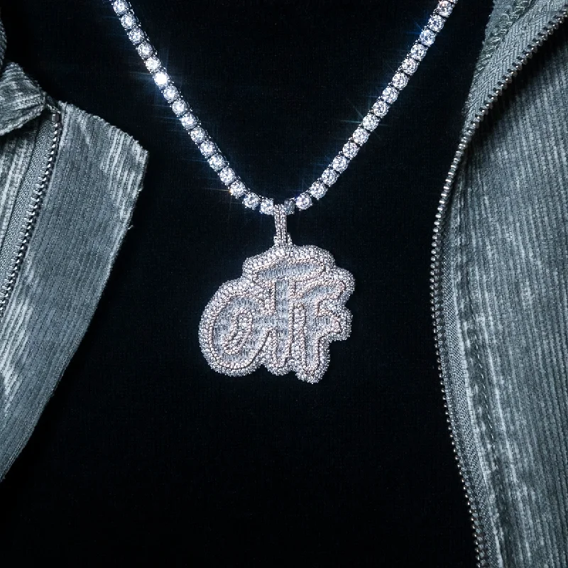 14k Solid Gold Lil Durk OTF Paint Logo Pendant