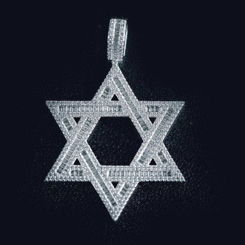 Star of David Pendant in White Gold