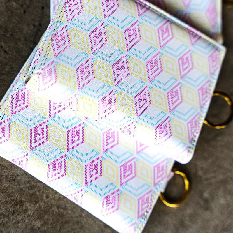 Wallet Chain (White w/ Pink/Yellow Print)