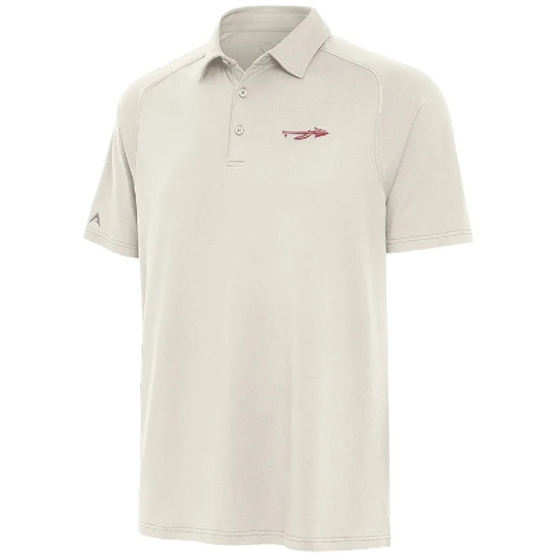 Antigua Men's Spear Logo Sand Brushed Heathered Polo - Antique White