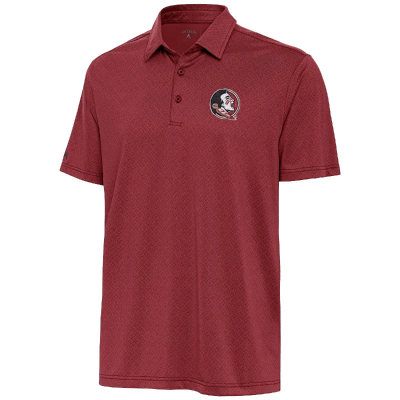 Antigua Men's Seminole Logo Sublimated Print Performance Polo - Garnet