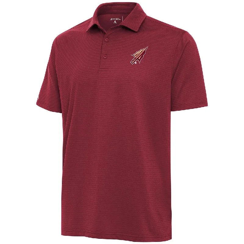 Antigua's Men's Arrowhead Logo Textured Polo - Garnet