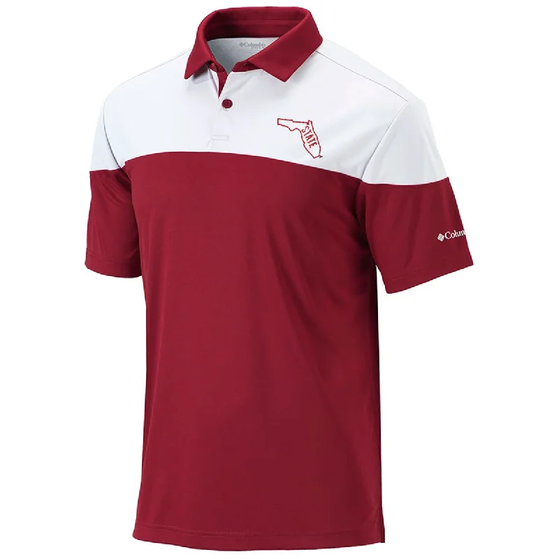 Columbia Men's Vault State of Florida Logo Best Ball Performance Polo - White/Cardinal