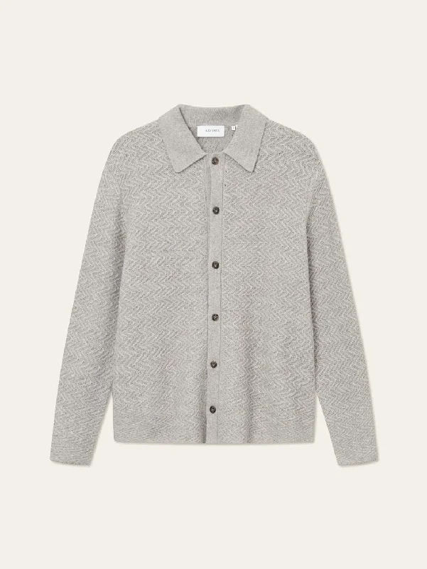 Finnegan Knit Shirt - Oatmeal Melange