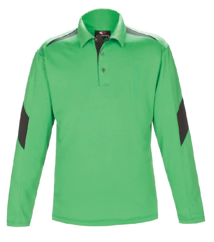 GS249 - Custom Two-toned long sleeve polo shirt with self collar