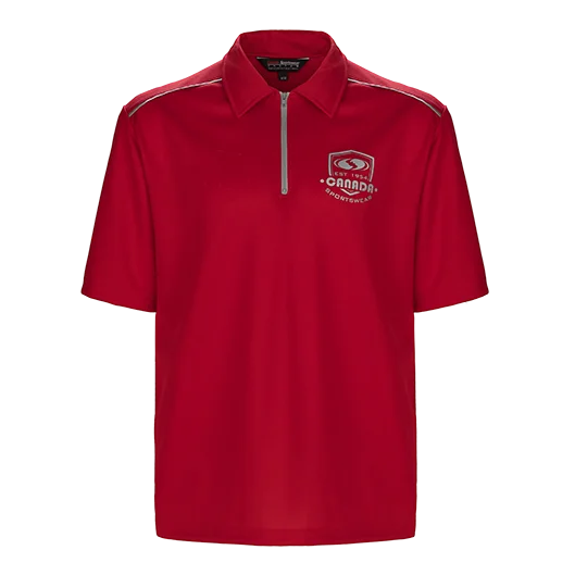 GS322 - Custom Polo shirt with 1/4 zip placket, reflective piping detail & self collar