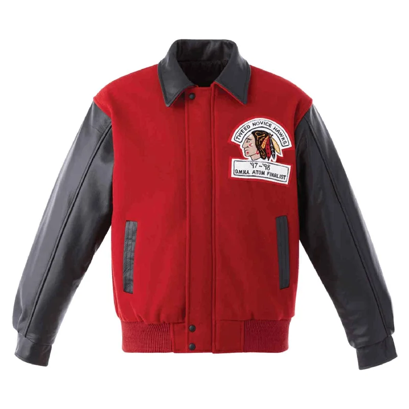 JK225 - Custom Melton leather varsity jacket