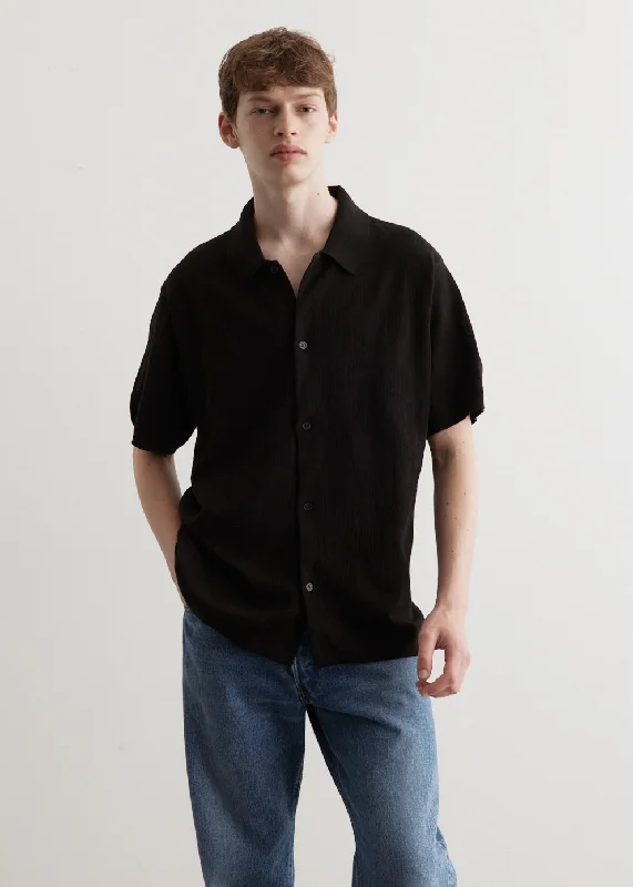 Kenneth Checkerboard Knit Short Sleeve Shirt